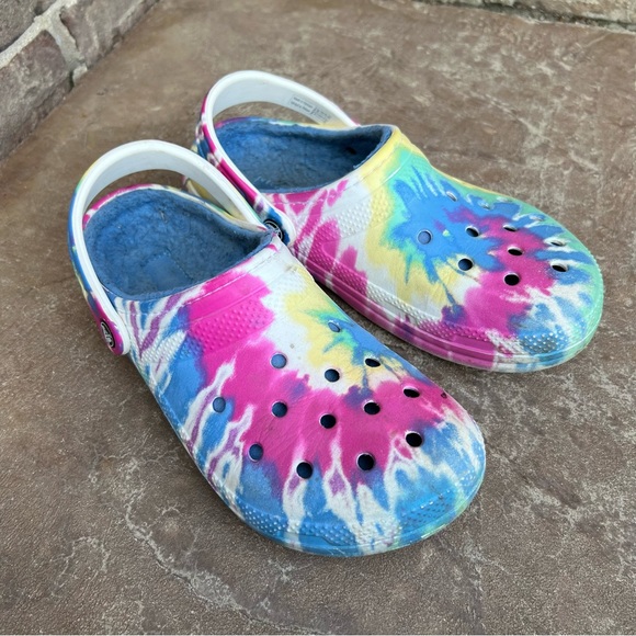 Crocs Classic Lined Tie Dye Clogs Sz 9 - Picture 1 of 10